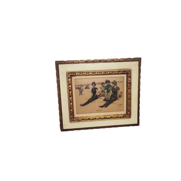 Original 1900 "Picturesque America" Charles Gibson Etched Color Tile Art 17X 20 - Picture 2 of 5